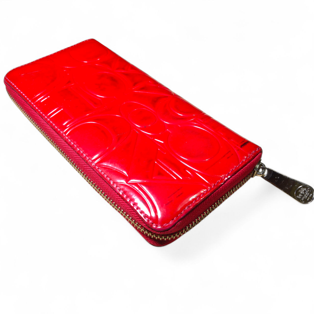 COACH(コーチ)のCOACH 長財布 エナメル バーガンディ レディースのファッション小物(財布)の商品写真