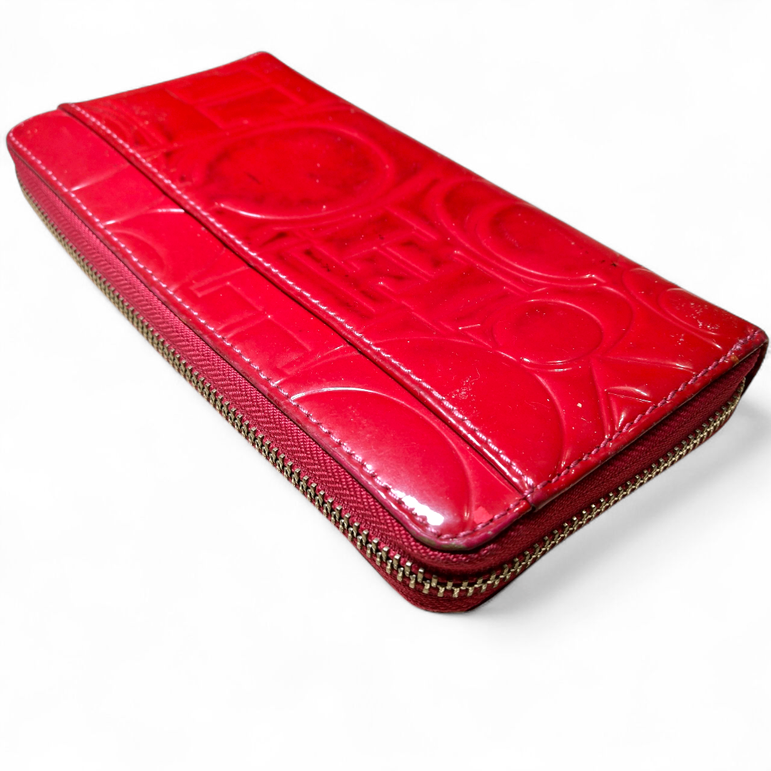 COACH(コーチ)のCOACH 長財布 エナメル バーガンディ レディースのファッション小物(財布)の商品写真