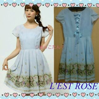 レストローズ(L'EST ROSE)の新品♡水彩フラワーワンピース(ひざ丈ワンピース)