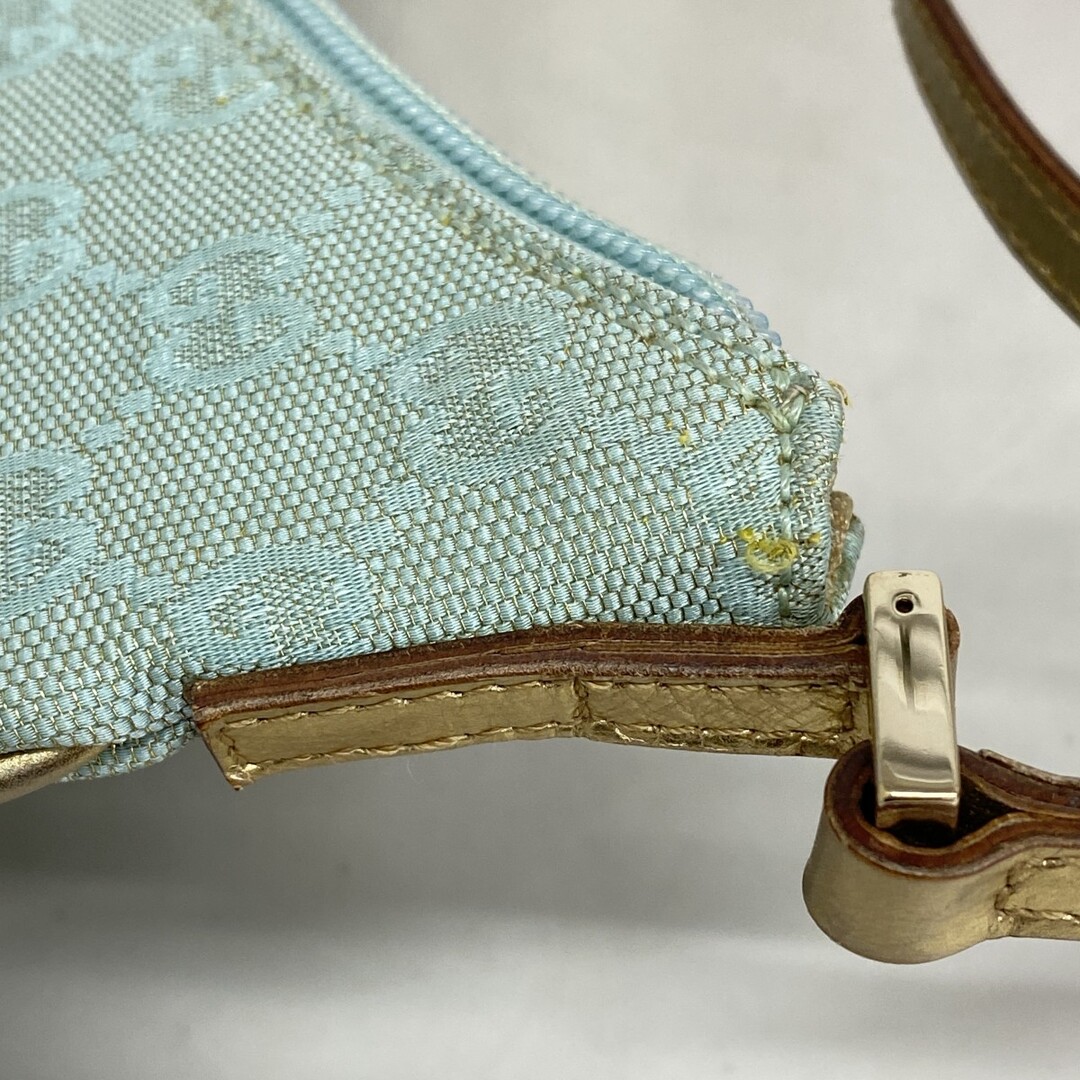 GUCCI(グッチ)の★最終価格★SALE【5mb1118-h】グッチ ハンドバッグ GGキャンバス 005 0813 キャンバス ブルー ゴールド シャンパンゴールド金具【中古】レディース レディースのバッグ(ハンドバッグ)の商品写真