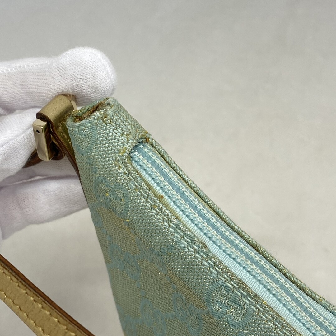 GUCCI(グッチ)の★最終価格★SALE【5mb1118-h】グッチ ハンドバッグ GGキャンバス 005 0813 キャンバス ブルー ゴールド シャンパンゴールド金具【中古】レディース レディースのバッグ(ハンドバッグ)の商品写真