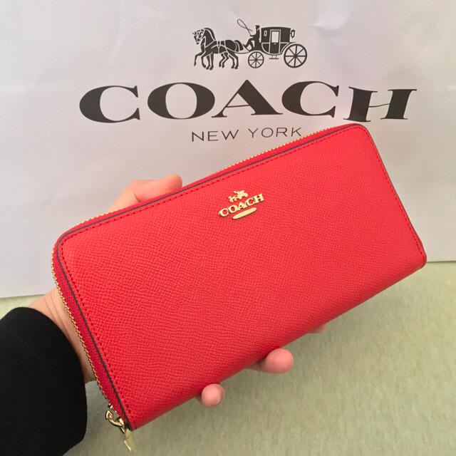 新品★コーチCOACH★傷付きにくいクロスグレイン★ラウンドジップ長財布