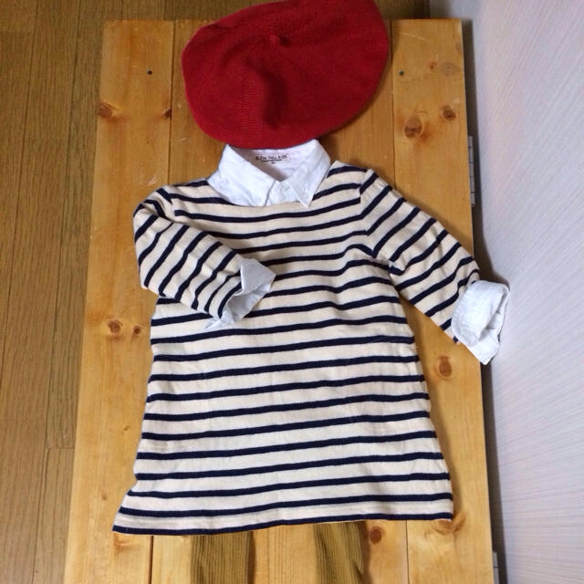 MUJI (無印良品)(ムジルシリョウヒン)の無印♡ボーダーワンピ キッズ/ベビー/マタニティのキッズ服女の子用(90cm~)(その他)の商品写真