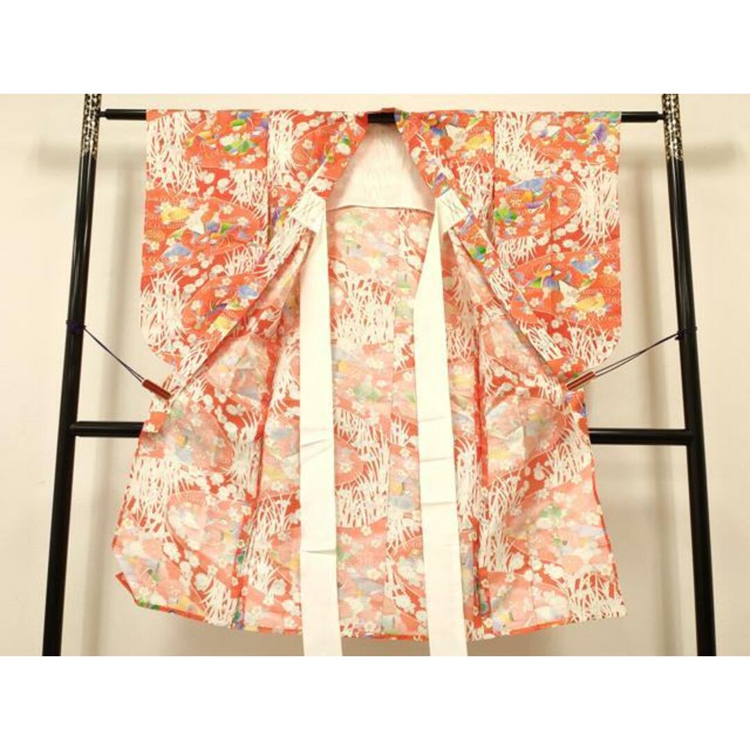 平和屋着物[]七五三　女の子　７歳　祝着　四つ身　単衣　丸帯セット　鴛鴦花文　金彩　逸品　DAAW2701ma キッズ/ベビー/マタニティのメモリアル/セレモニー用品(お宮参り用品)の商品写真