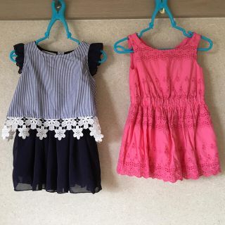 ベビーギャップ(babyGAP)の美品★ベビーギャップ★ワンピース★80ピンクネイビー(ワンピース)