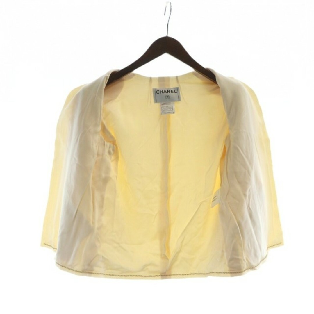 CHANEL(シャネル)のシャネル 07P ノーカラージャケット ウール ココボタン 36 S アイボリー レディースのジャケット/アウター(その他)の商品写真
