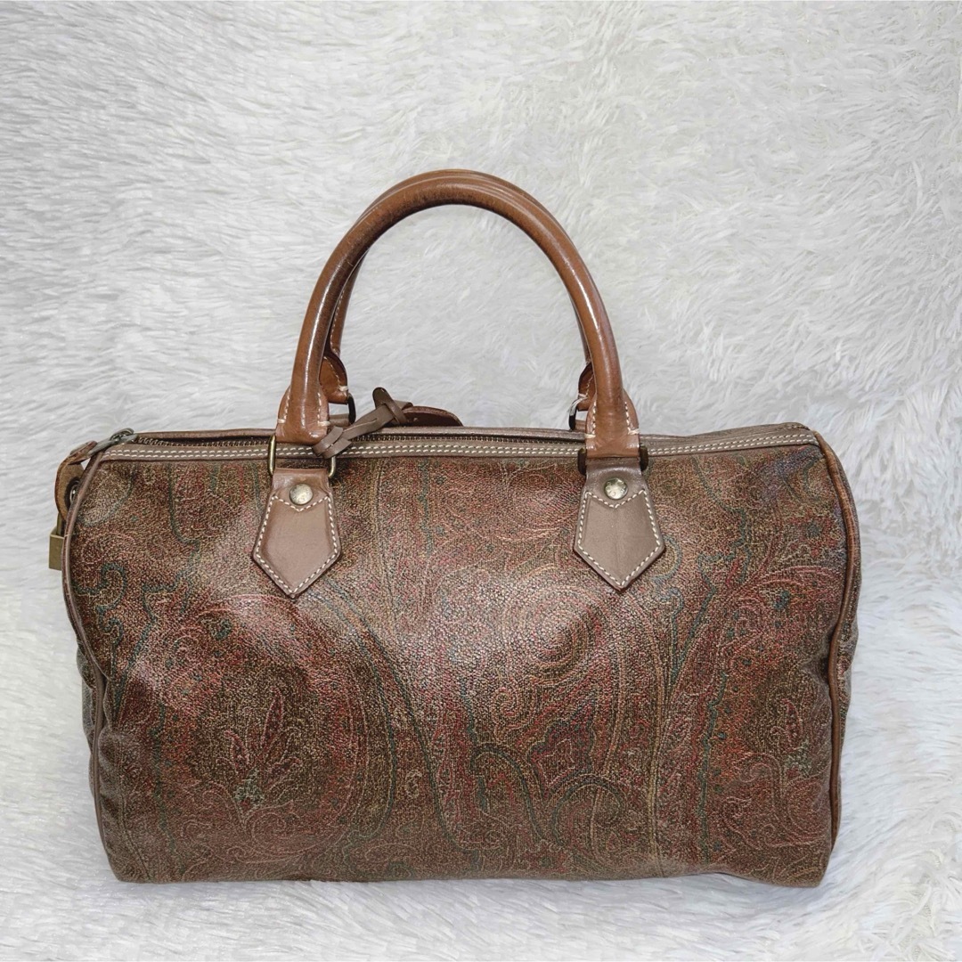 ETRO(エトロ)のETRO エトロ ボストンバッグ ペイズリー レザー PVC 手持ち 南京錠 鍵 レディースのバッグ(ボストンバッグ)の商品写真