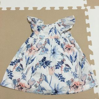 オールドネイビー(Old Navy)のオールドネイビー 花柄ワンピース 白 6-12M(ワンピース)