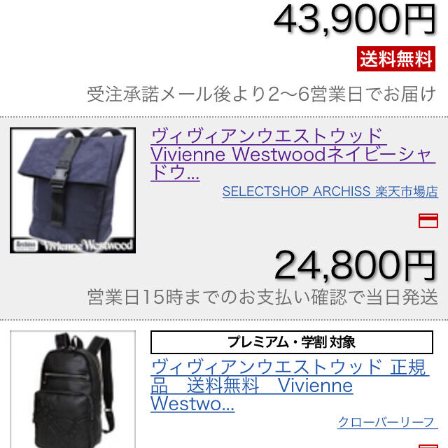 Vivienne Westwood(ヴィヴィアンウエストウッド)の新品未使用タグ vivienne リュック 布袋付き  レディースのバッグ(リュック/バックパック)の商品写真