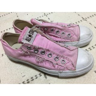 コンバース(CONVERSE)のコンバース ピンク スリッポン(スニーカー)