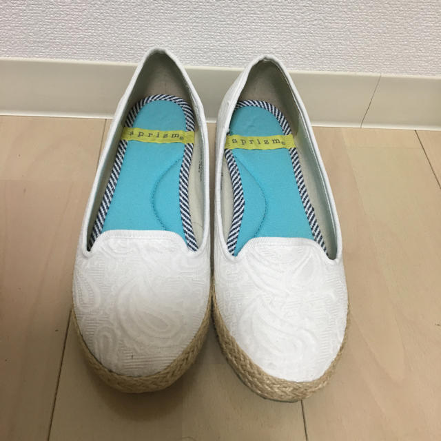 麻素材 白パンプス レディースの靴/シューズ(ハイヒール/パンプス)の商品写真