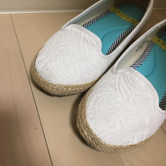 麻素材 白パンプス レディースの靴/シューズ(ハイヒール/パンプス)の商品写真