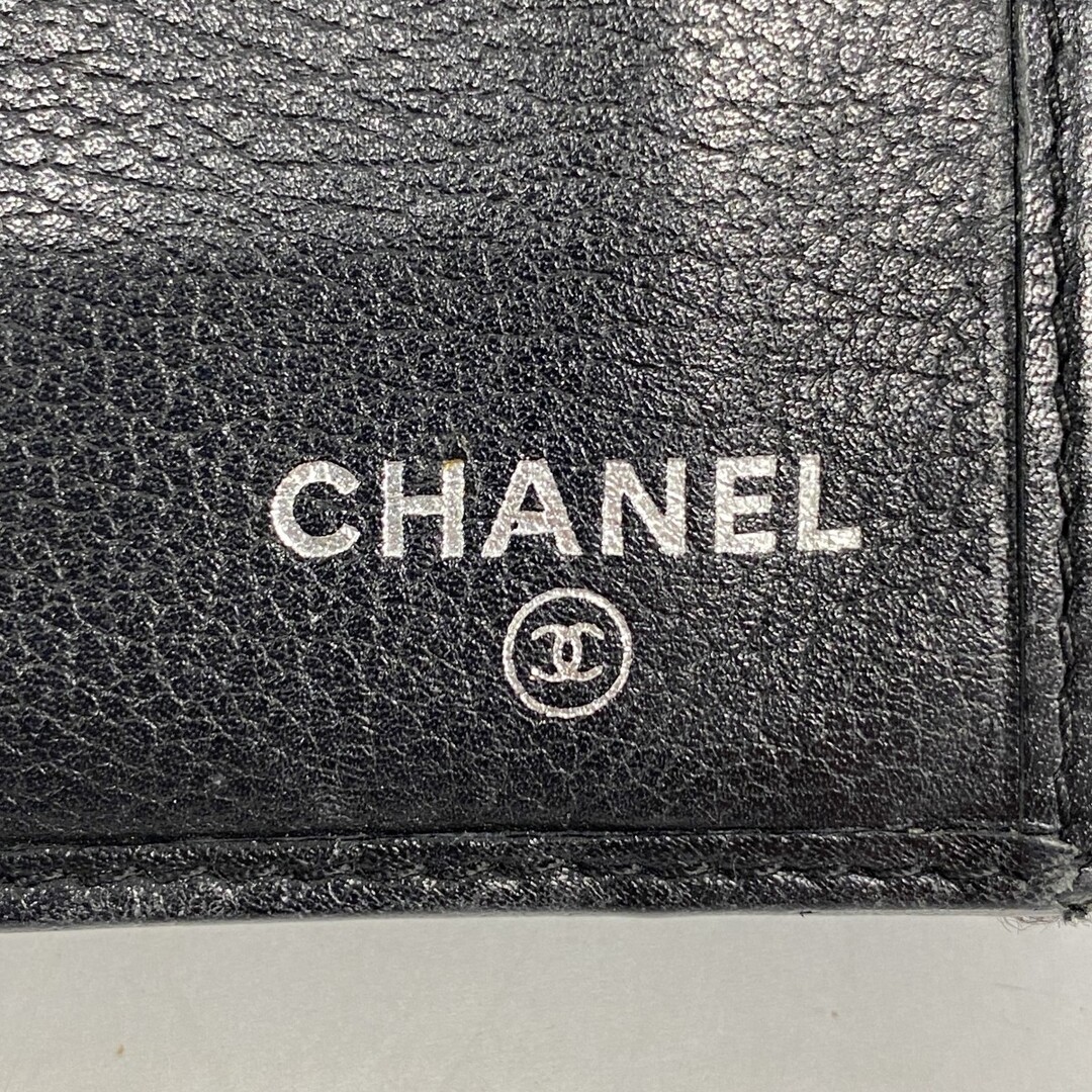 CHANEL(シャネル)の★最終価格★SALE【5mb1934-h】シャネル 長財布 カメリア ラムスキン ブラック シルバー金具【中古】レディース レディースのファッション小物(財布)の商品写真