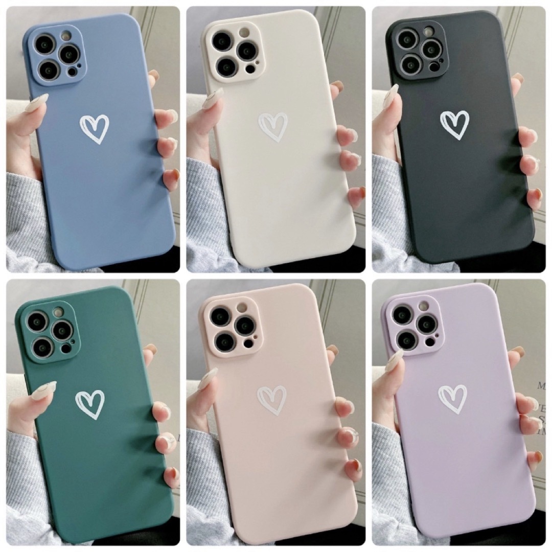 iPhone13ProMax iPhoneケース パープル ハート 手書き 紫色 スマホ/家電/カメラのスマホアクセサリー(iPhoneケース)の商品写真