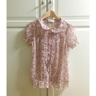 ダブルクローゼット(w closet)の花柄シフォンブラウス(シャツ/ブラウス(半袖/袖なし))