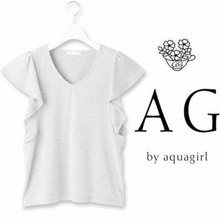 エージーバイアクアガール(AG by aquagirl)の*新品* AG by aquagirl * ラッフルスリーブ Vネック シャツ(カットソー(半袖/袖なし))