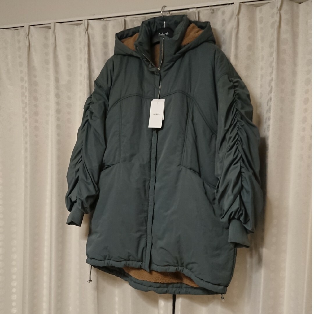 SCOT CLUB(スコットクラブ)のタグ付き  MURUA  裏ボア  コート BLU  モンスターパーカー風 レディースのジャケット/アウター(ロングコート)の商品写真