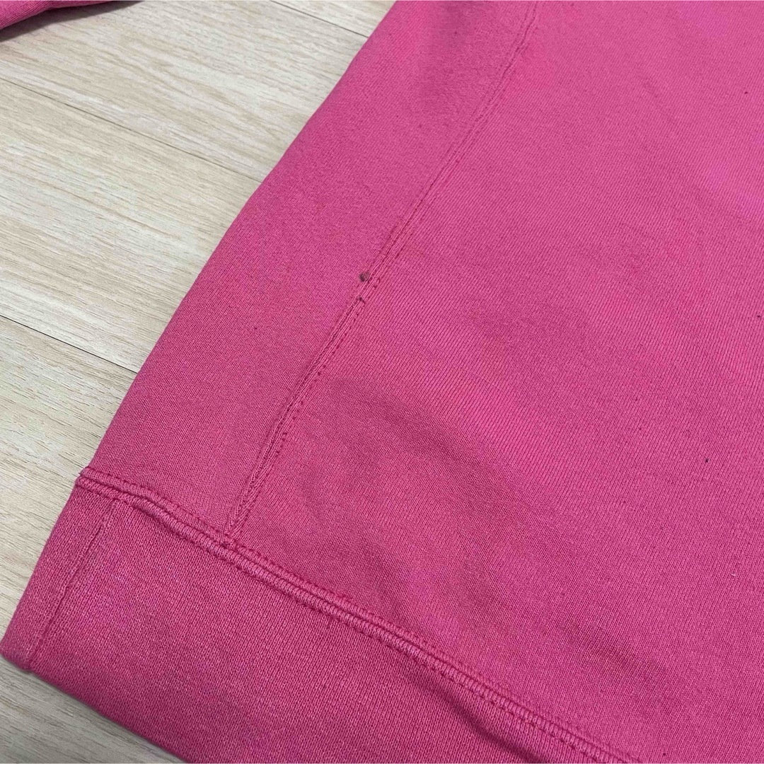 Russell Athletic(ラッセルアスレティック)のRUSSELL ATHLETIC パーカー M ピンク プリント 裏起毛 古着 メンズのトップス(パーカー)の商品写真