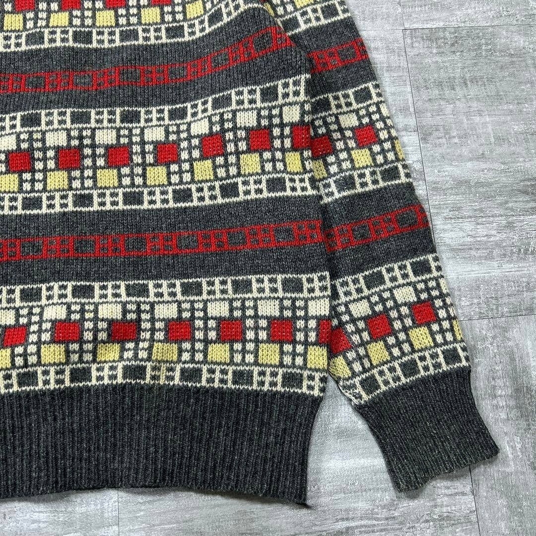 VAN Jacket(ヴァンヂャケット)の90s VAN JACKET ヴァン 総柄 フェアアイルニット ウール セーター メンズのトップス(ニット/セーター)の商品写真