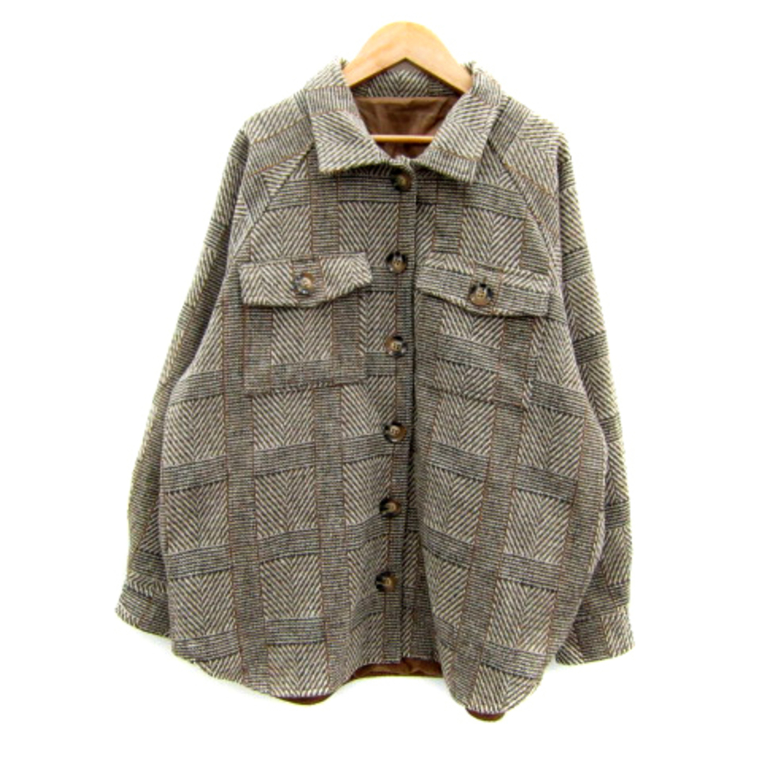 EMODA(エモダ)のエモダ CPOジャケット チェック柄 オーバーサイズ F ブラウン /SY6 レディースのジャケット/アウター(その他)の商品写真