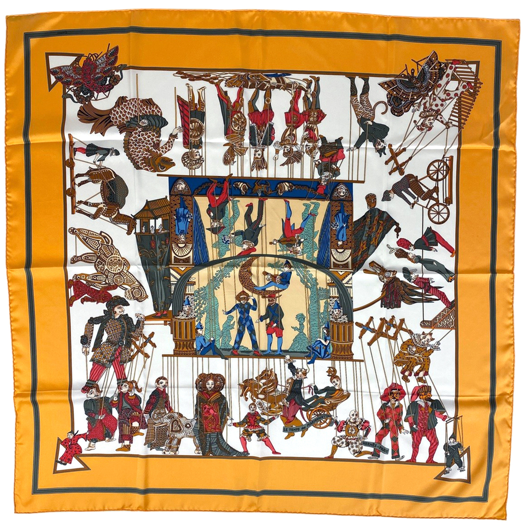 HERMES(エルメス)のエルメス カレ 90 LE TEMPS des MARIONNETTES レディース 【中古】 レディースのファッション小物(バンダナ/スカーフ)の商品写真