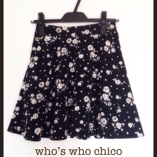 フーズフーチコ(who's who Chico)のchico＊花柄フレアスカート(ミニスカート)