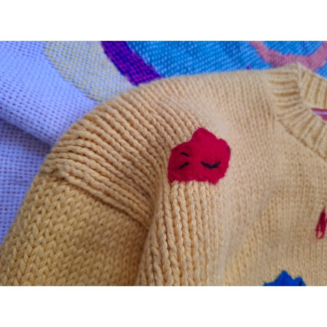 VINTAGE(ヴィンテージ)のUS VINTAGE ノアの方舟 人形 刺繍 ニット 3D 立体 120 キッズ/ベビー/マタニティのキッズ服男の子用(90cm~)(ニット)の商品写真