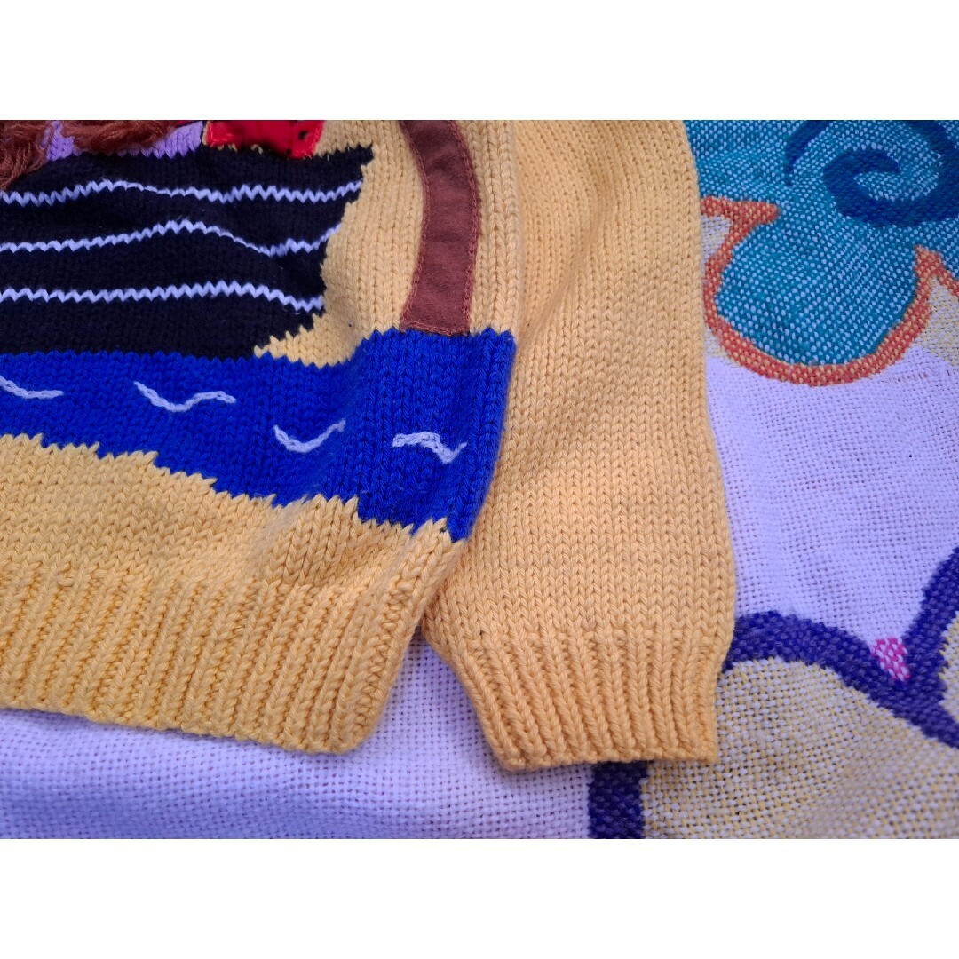 VINTAGE(ヴィンテージ)のUS VINTAGE ノアの方舟 人形 刺繍 ニット 3D 立体 120 キッズ/ベビー/マタニティのキッズ服男の子用(90cm~)(ニット)の商品写真