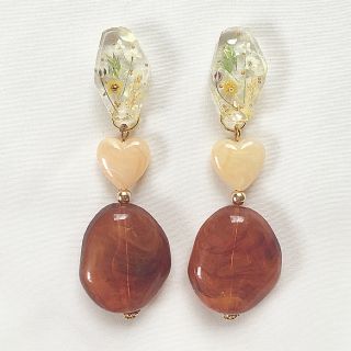 お花 ＊ ハート ＊ べっ甲風 ＊ ピアス(ピアス)