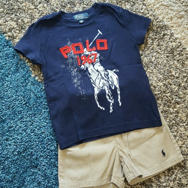 POLO RALPH LAUREN(ポロラルフローレン)のラルフローレン　Tシャツ　パンツセット　80センチ キッズ/ベビー/マタニティのベビー服(~85cm)(Ｔシャツ)の商品写真