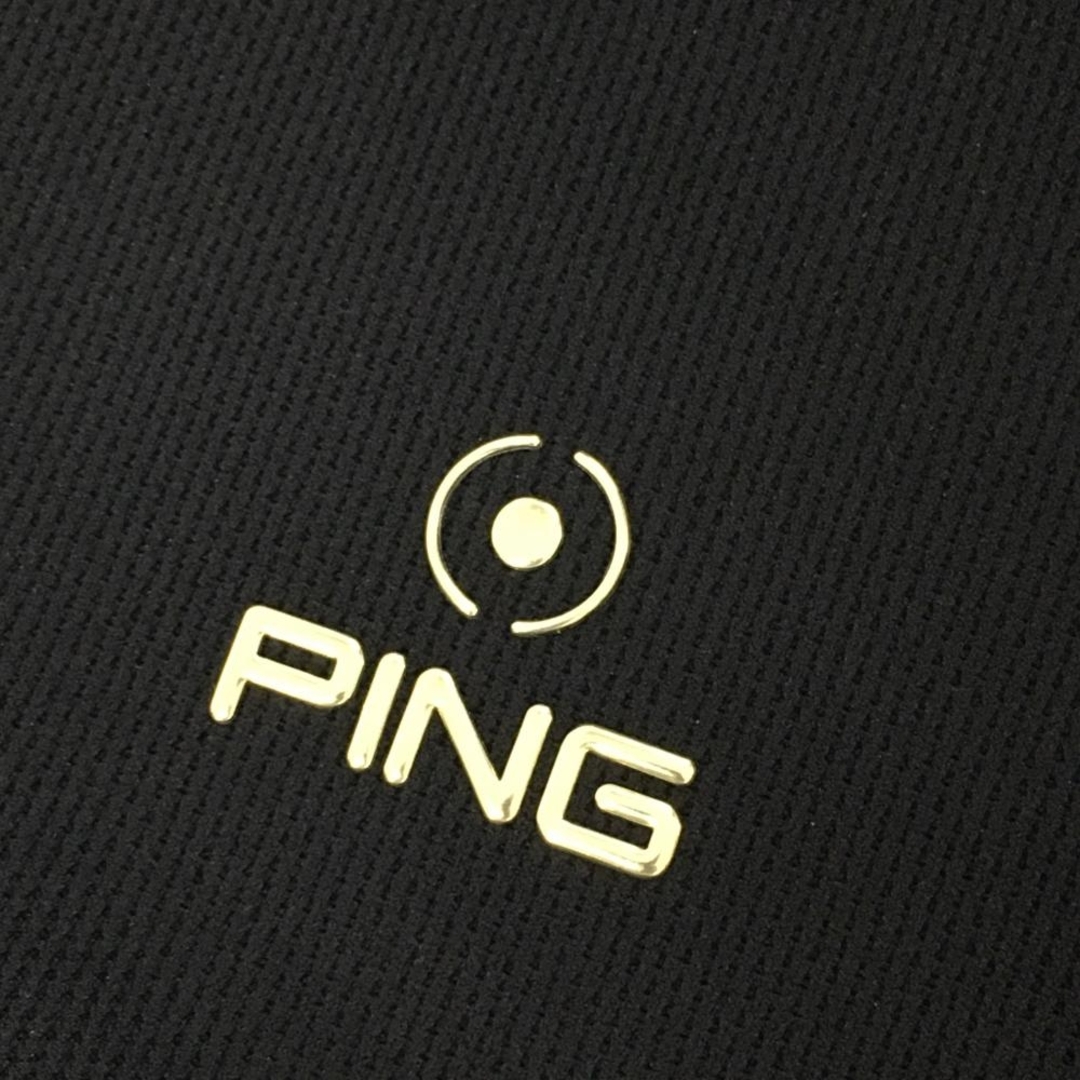PING(ピン)の【超美品】ピン 半袖パーカー 黒×ゴールド ハイネック ネックラメ レディース S ゴルフウェア 2023年モデル PING スポーツ/アウトドアのゴルフ(ウエア)の商品写真