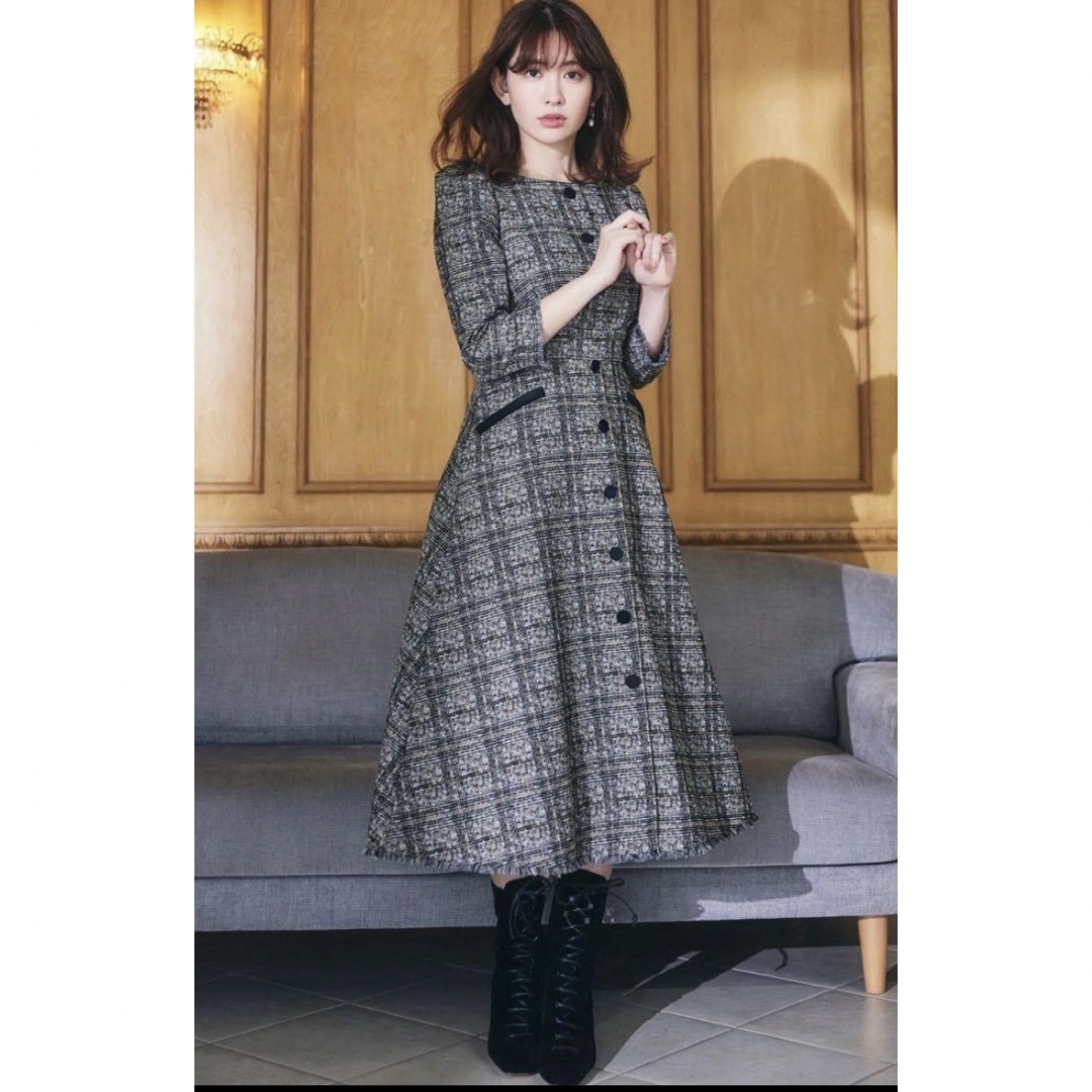 Classic Tweed Midi Dress ツイードロングドレスワンピース