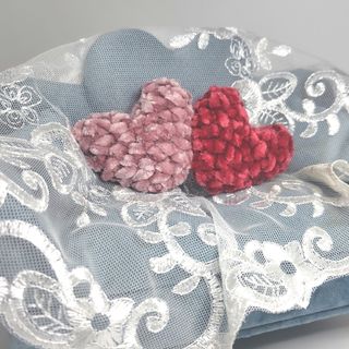 ベルベット調クッション　RD&PK(その他)