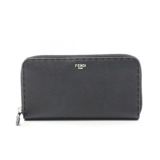 FENDI - フェンディ FENDI セレリア ラウンド長財布 財布 レザー メンズ レディース ブラック系 【中古】