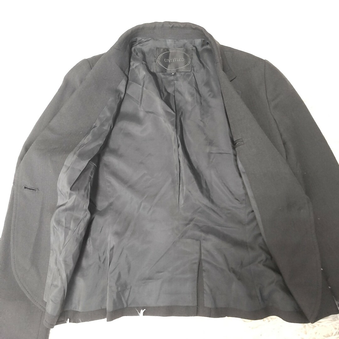 UNTITLED(アンタイトル)の美品/日本製★UNTITLED/アンタイトル★テーラードジャケット【1/レディースS/黒/black】総裏地/シングルベント/アウター/Jacket◆BJ115-g レディースのジャケット/アウター(その他)の商品写真