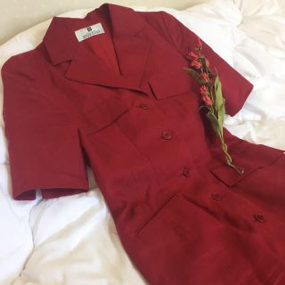 ジバンシィ(GIVENCHY)のvintage givenchy boutiques red one-piece(ひざ丈ワンピース)