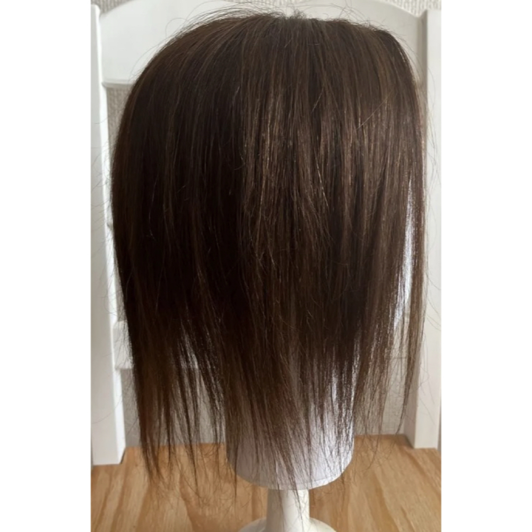 頭頂部ウィッグ部分ウィッグ ヘアピース 人毛100% 総手植え引き抜き製法  レディースのウィッグ/エクステ(その他)の商品写真