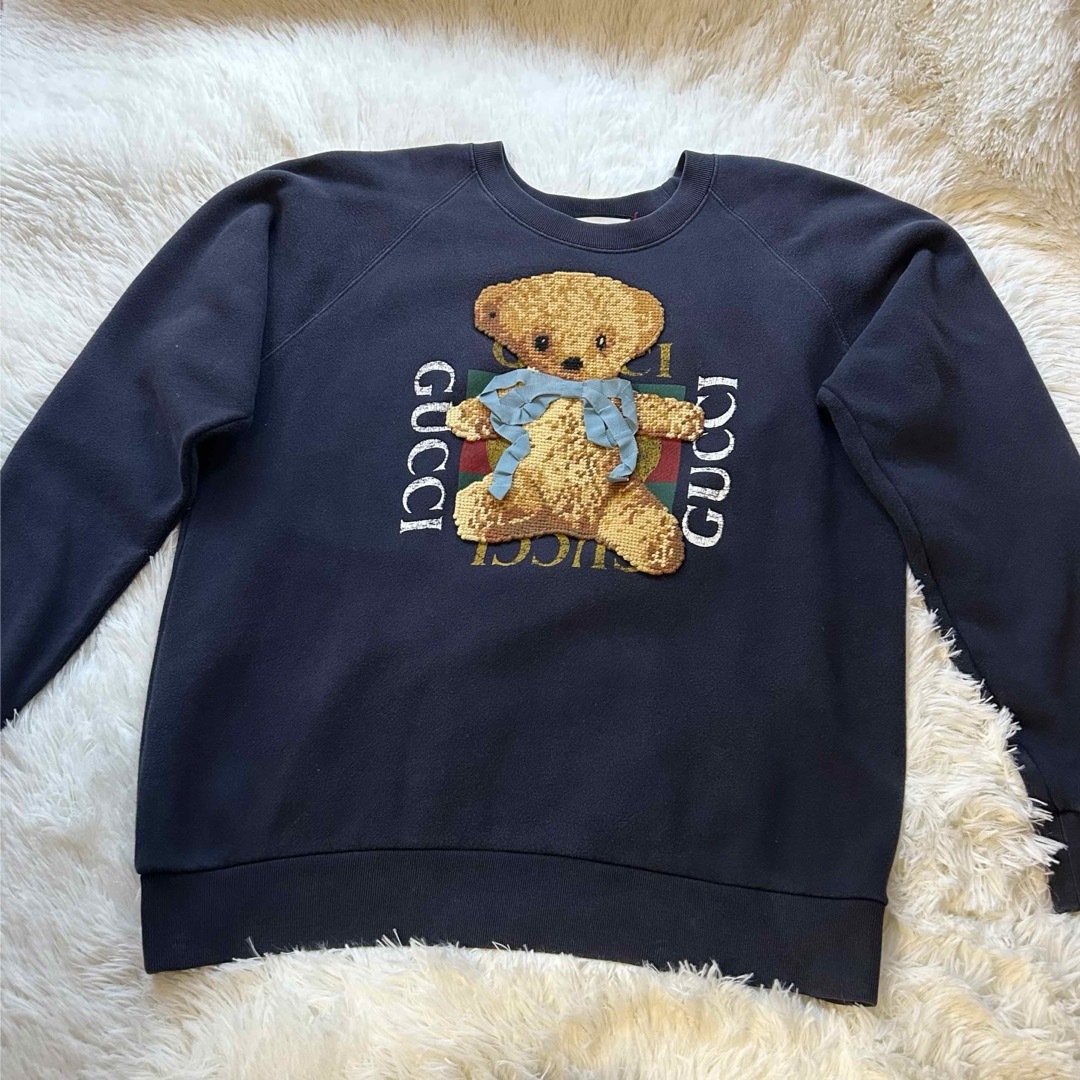GUCCI(グッチ)の[希少] ✨GUCCI テディベア スウェット S ネイビー ユニセックス メンズのトップス(スウェット)の商品写真