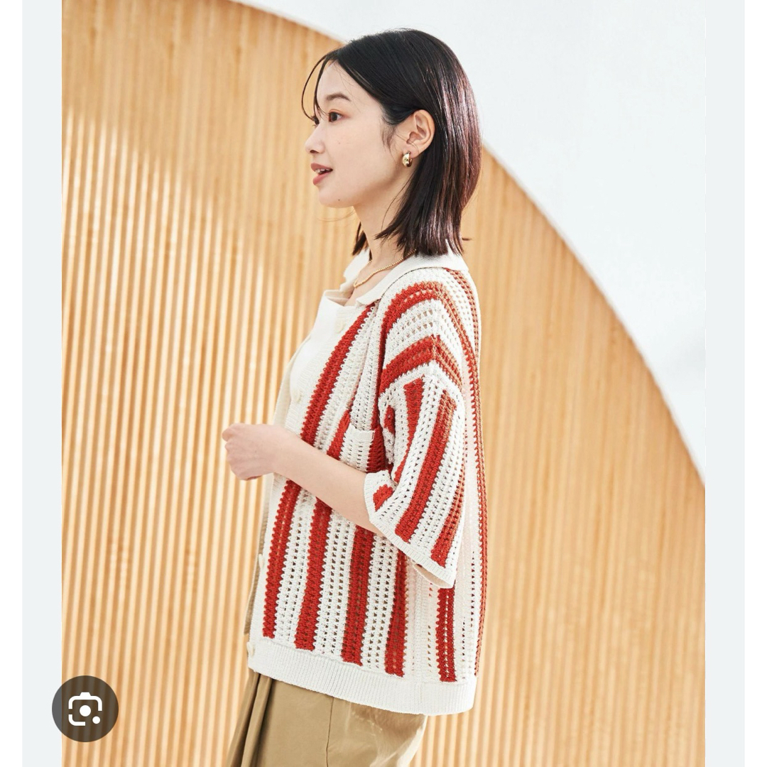 coen(コーエン)のcoen メッシュニットポロカーディガン レディースのトップス(カーディガン)の商品写真