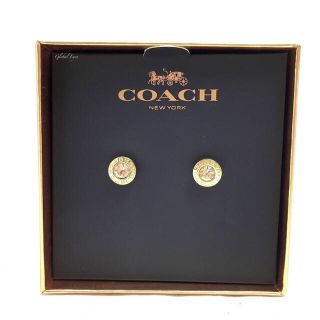 コーチ(COACH)のCOACH コーチ オープン サークル ストーン ストランド ピアス ゴールド(ピアス)