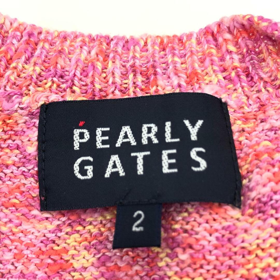 PEARLY GATES(パーリーゲイツ)のPEARLY GATES パーリーゲイツ 半袖ニットベスト サイズ:2 ゴルフウェア/ 89   コットン混 ピンク レディース / 240002231767 レディースのトップス(その他)の商品写真
