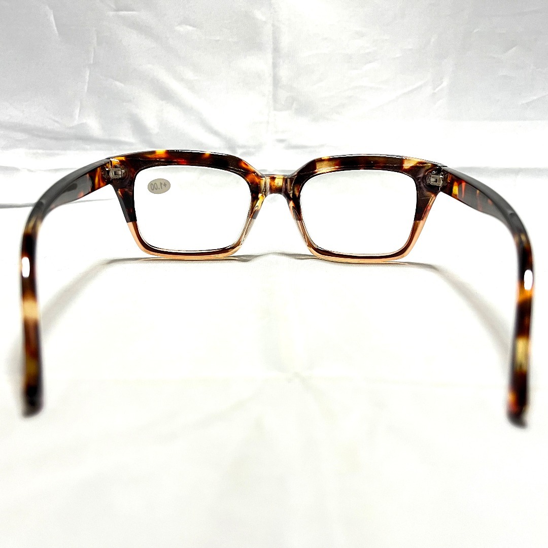 レオパード シニアグラス スクエア 老眼鏡 +1.0 ヒョウ柄 太縁 伊達メガネ レディースのファッション小物(サングラス/メガネ)の商品写真
