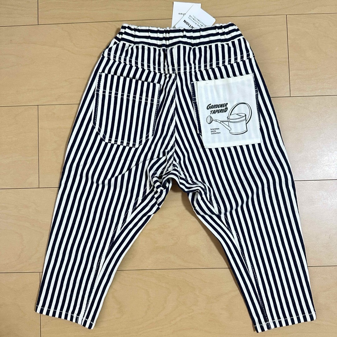 Branshes(ブランシェス)のブランシェス ガーデナーテーパードパンツ 100cm ストライプ キッズ/ベビー/マタニティのキッズ服男の子用(90cm~)(パンツ/スパッツ)の商品写真