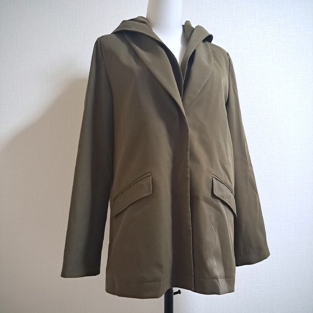 INDIVI(インディヴィ)のINDIVI マウンテンパーカー【40】キルティング カーキ●フード取り外し可能 レディースのジャケット/アウター(その他)の商品写真