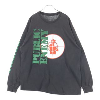 VINTAGE ヴィンテージ 90-00s PUBLIC ENEMY パブリックエネミー 両面プリント 長袖Tシャツ カットソー ブラック(Tシャツ/カットソー(七分/長袖))