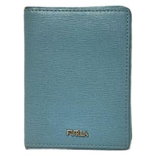 フルラ(FURLA)のFURLA(フルラ) パスケース - ライトブルー×ダークブラウン レザー(名刺入れ/定期入れ)