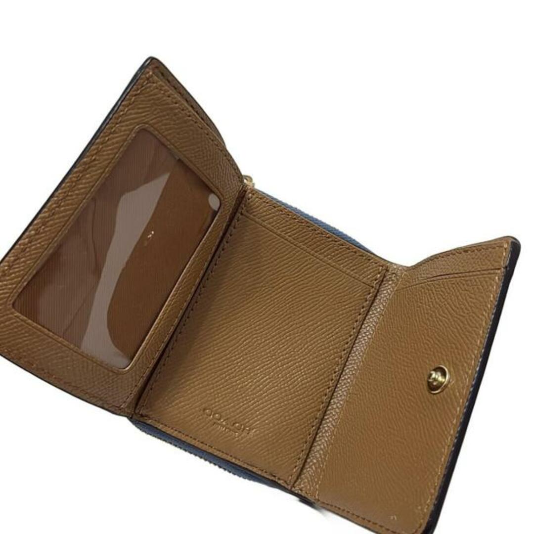 COACH(コーチ)のCOACH(コーチ) 3つ折り財布 スモール トライフォールド ウォレット カラーブロック 2923 アイボリー×ネイビー レザー レディースのファッション小物(財布)の商品写真