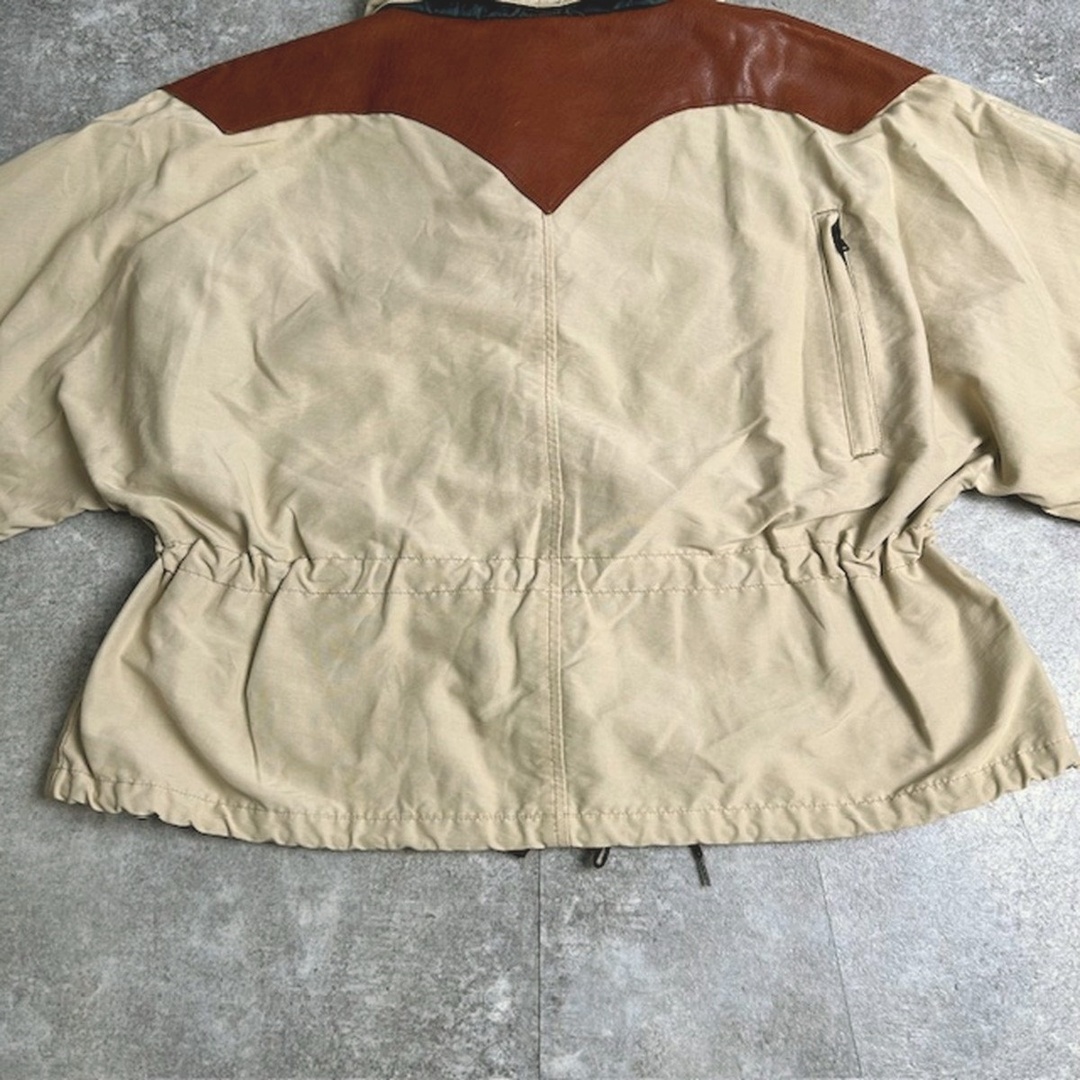 KAPITAL(キャピタル)のKAPITAL キャピタル Mountain Roots ナイロンジャケット レザー切替 ドローコード アウター レディース L 日本製 レディースのジャケット/アウター(その他)の商品写真