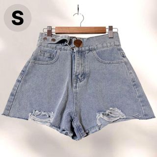 シーイン(SHEIN)のデニムショートパンツ S ダメージ加工 切りっぱなし(ショートパンツ)