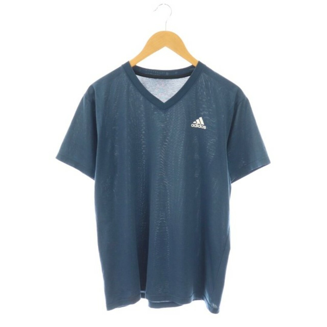 adidas(アディダス)のアディダス VネックTシャツ カットソー 半袖 L ネイビー /DO メンズのトップス(Tシャツ/カットソー(半袖/袖なし))の商品写真